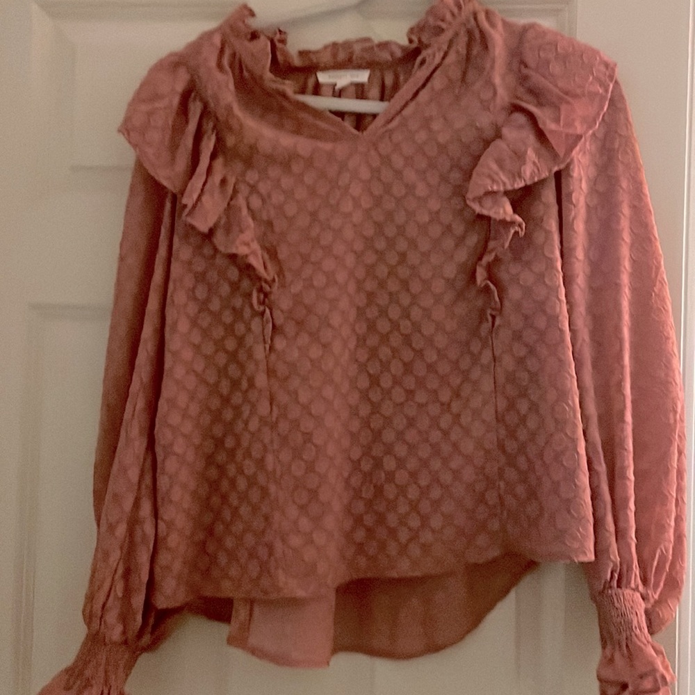 August sky blouse  - peach / pink